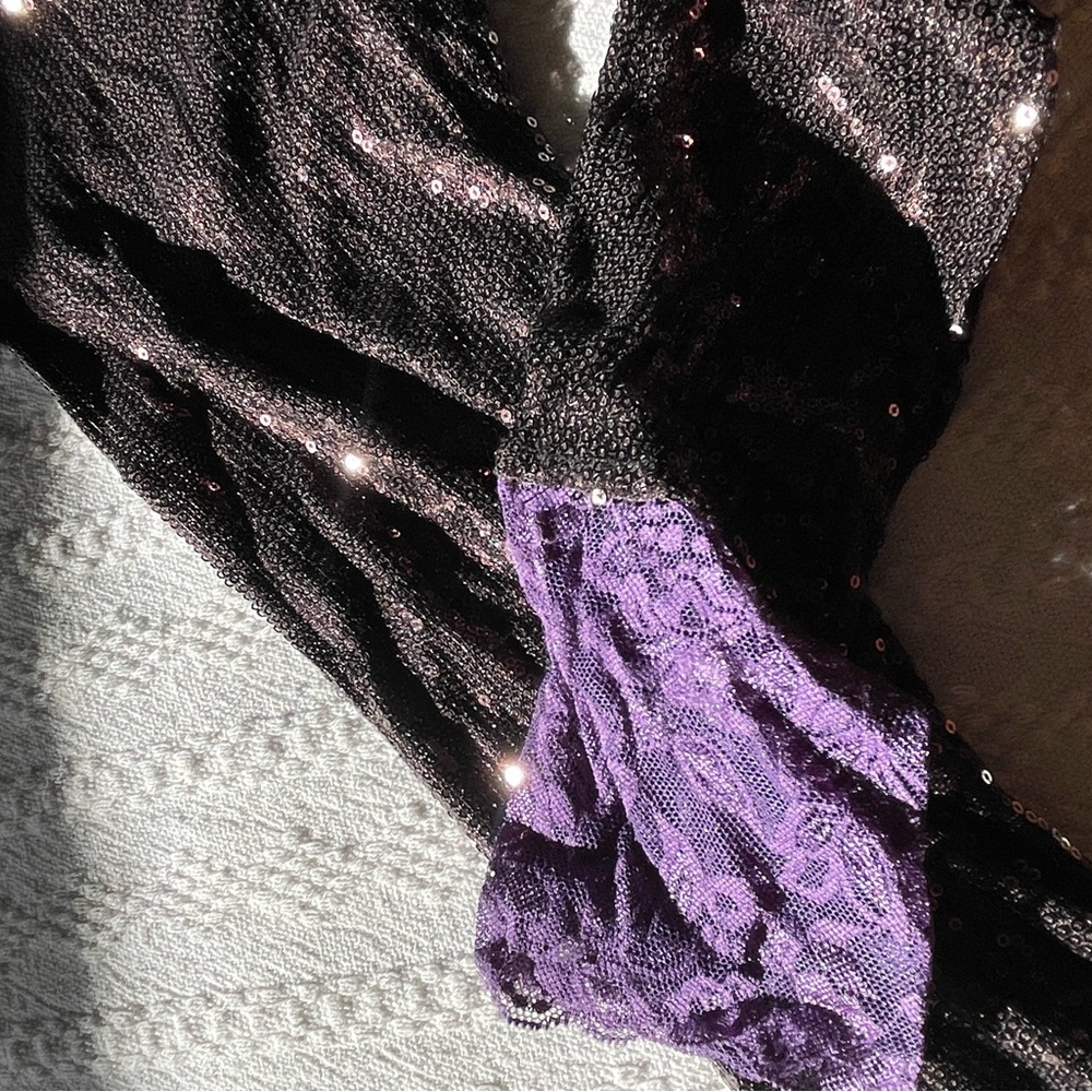 CUSTO BARCELONA Brown and Purple Sequin Leggings - Picture 2 of 4